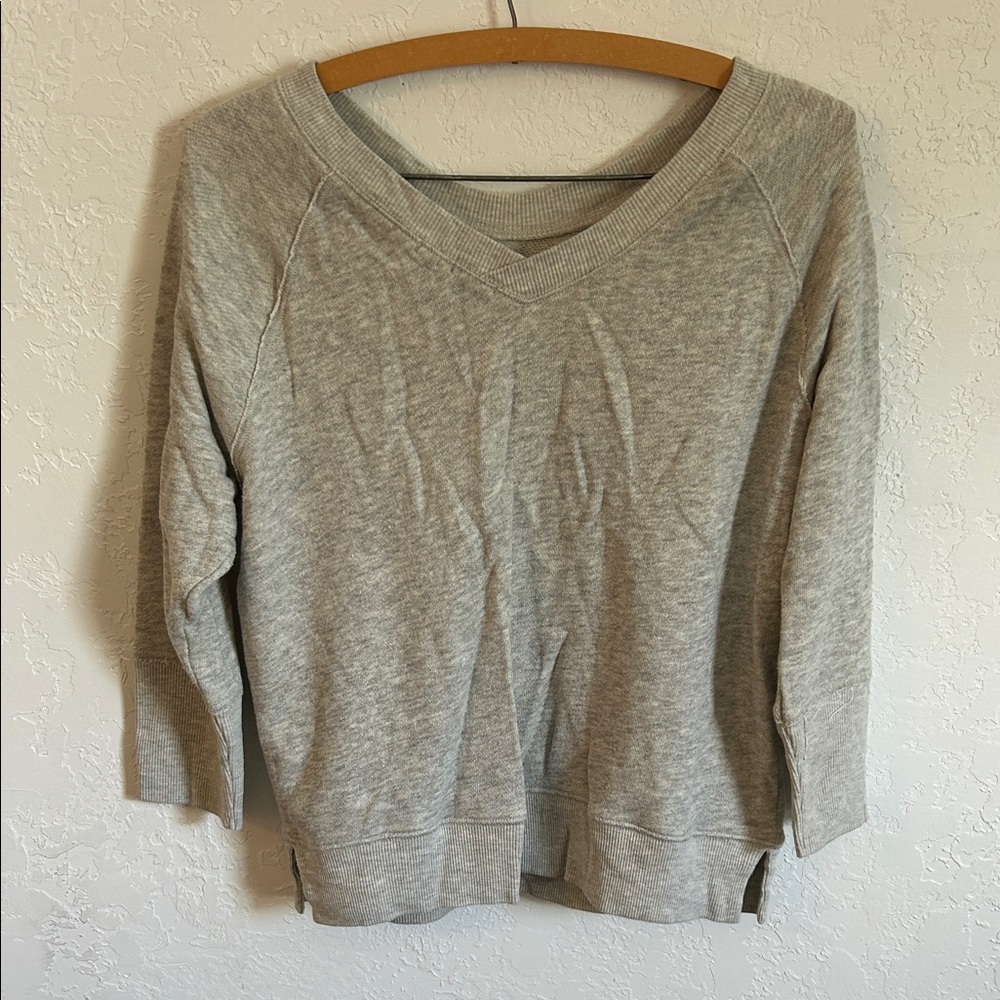 Anthropologie Floral Graphic Gray Sweatshirt with Embroidery - Picture 4 of 4
